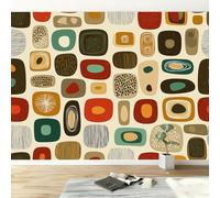 Murals Fotomurali Medioevo Vintage Forme Geometriche, 300 x 210 cm Decorazione da Muro Poster Giganti per Camere da Letto Soggiorni Camera dei Bambini Sfondo Carta da parati