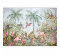 murando Carta da parati Giungla 400x280 cm Fotomurali in TNT Murale alla moda Decorazione da Muro XXL Poster Gigante Design Cameretta Carta per pareti Tropicale Foglie Animale Uccello g-C-10122-a-a