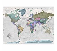 murando - Carta da parati Mappa del mondo 150x105 cm Fotomurali in TNT Murale alla moda Decorazione da Muro XXL Poster Gigante Design Soggiorno Cameretta Carta per pareti Camera da Letto k-A-0380-a-a