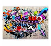 murando - Carta da Parati Moderna Effetto Mattoni Graffiti Street Life 400x280 - Murales per Soggiorno e Cameretta Ragazzi - Decorazione da Muro Poster Giganti - Carte da Parati Moderne c-A-0051-a-c