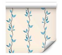 murando - Carta da parati Moderna Foglie Blu Botanico Beige 10 m x 0,50 m Carte da Parati Moderne in TNT - Qualità - Murales per Camera da Letto Decorazione da Muro XXL Poster Giganti b-C-10421-j-a