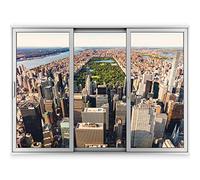 murando - Carta da Parati Moderna New York Città 140x100 - ILLUSIONE OTTICA 3D - Effetto Finestra - Poster da Parete Grande - Fotomurali in TNT per Soggiorno - Carte da Parati Moderne - Architettura