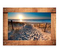 murando - Carta da Parati Poster con immagine a illusione ottica 3D, 70 x 50 cm, soggetto con mare, spiaggia e dune