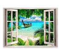murando - Carta da Parati Poster con immagine a illusione ottica 3D, 70 x 50 cm, soggetto con mare, spiaggia e dune