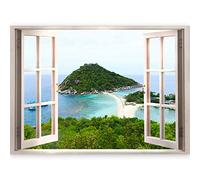 murando - Carta da Parati Poster con immagine a illusione ottica 3D, 70 x 50 cm, soggetto con mare, spiaggia e dune