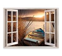 murando - Carta da Parati Poster con immagine a illusione ottica 3D, 70 x 50 cm, soggetto con mare, spiaggia e dune