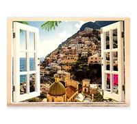 murando - Carta da Parati Poster con immagine a illusione ottica 3D, 70 x 50 cm, soggetto con mare, spiaggia e dune