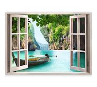 murando - Carta da Parati Poster con immagine a illusione ottica 3D, 70 x 50 cm, soggetto con mare, spiaggia e dune