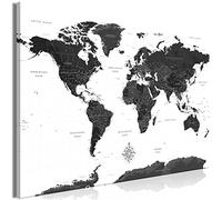 murando - Lavagna Di Sughero per Puntine - Mappa del Mondo 90x60 cm 1 Pezzo - Bacheca Sughero da Parete & Quadro su tela in un Uno - Decorativo per Parete per le Note Ufficio - Planisfero k-A-0423-p-a