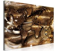 murando - Lavagna Di Sughero per Puntine - Mappa Mondo 120x80 cm 1 Pezzo - Bacheca Sughero da Parete & Quadro su tela in un Uno - Grande Decorativo per Parete per le Note - Geografica k-A-0512-p-a