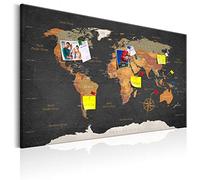 murando - Pannello di Fibra con Puntine - Mappamondo 120x80 cm 1 Pezzo - Bacheca & Quadro su tela in un uno - Decorativo per Parete - Lavagna Grande per le Note Ufficio - Geografica Terra k-C-0048-v-a
