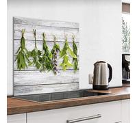 murando - Pannello Paraschizzi Cucina in Vetro Temperato Erbe 60x60 | Spessore 4 mm, Protettivo Paraspruzzi in Vetro, Protezione Schienale Cucina, Facile da Pulire, Decorativo, Produzione Europea