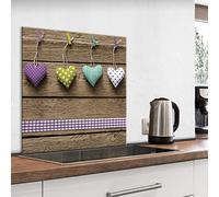 murando Paraschizzi in Vetro per Cucina Pannello Paraspruzzi per Piano Cottura Pannello per Parete Decorazione Grafica 60x60 cm Cuore Home Tavole n-C-0294-aq-a