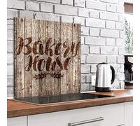 murando Paraschizzi in Vetro per Cucina Pannello Paraspruzzi per Piano Cottura Pannello per Parete Decorazione Grafica 80x60 cm Home Tavole Iscrizione m-C-0418-aq-e