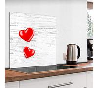 murando Paraschizzi in Vetro per Cucina Pannello Paraspruzzi per Piano Cottura Pannello per Parete Decorazione Grafica 60x60 cm Cuore Home Tavole n-C-0312-aq-a