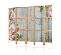 murando - Paravento da Interno Fiori 225x172 cm XXL 5 Pannelli Divisori Stampa Unilaterale su Tela in TNT Separe Divisorio per Ambienti Ufficio Paraventi Decorazioni Legno Naturale b-C-0510-bh-c