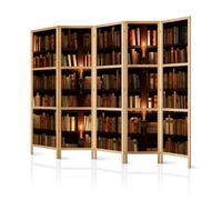 murando - Paravento da Interno Libreria 225x172 cm XXL 5 Pannelli Divisori Stampa Unilaterale su Tela in TNT Separe Divisorio per Ambienti Ufficio Paraventi Decorazioni Legno Elegante f-B-0142-bh-a