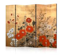 murando - Paravento Decorativo Monofacciale Astratto 225x172 cm - Stampa su tela in TNT Non Trasparente Parete Divisoria Interno Separatore Stanza Pieghevole Decorazioni - papaveri b-H-10005-z-a