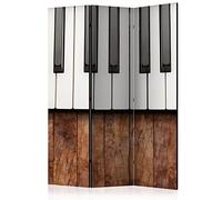 murando - Paravento Decorativo Monofacciale Strumenti musicali 135x172 cm 3 Pannelli Divisori - Stampa su un Lato su Tela in TNT - Separe Divisorio per la Casa Simpatici Legno - Musica i-C-0156-z-b