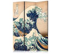 murando - Paravento Katsushika 135x172 cm - Stampa bilaterale su tela in TNT 100% Non Trasparente Parete Divisoria Interno Separatore Stanza Pieghevole Decorazioni - grande onda p-B-0009-z-d