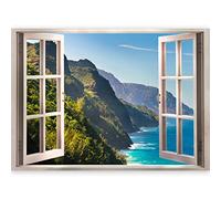 Murando Poster con immagine a illusione ottica 3D, 70 x 50 cm, soggetto con mare, spiaggia e dune