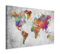murando Quadro 120x80 cm 1 pezzo Stampa su tela in TNT XXL Immagini moderni Murale Fotografia Grafica Decorazione da parete mappa del mondo astratto colorato k-A-0147-b-a