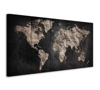 murando - Quadro Acustico Continenti Terra 225x90 cm 5 Pezzi - Stampa su Tela Schiuma Acustica - Quadri Fonoassorbenti Decorativi Moderni Insonorizzati Camera da Letto Acustiche k-A-0296-b-m