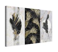 murando - Quadro Acustico Foglie tropicale 3 pezzi schiuma acustica Quadri Moderni Camera da Letto - Stampa su Tela - Pannelli Fonoassorbenti Decorativi - Fonoassorbente Acustiche