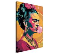 murando - Quadro Acustico Frida Kahlo 60x90 cm 1 Pezzo Schiuma Acustica Quadri Moderni Tela non Tessuta Stampa Protezione dai Rumori Fonoassorbente Decorazione da Parete Ufficio Arancia h-H-10039-b-a