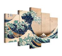 murando - Quadro Acustico Hokusai Katsushika - La Grande Onda di Kanagawa - 5 Pezzi Schiuma Acustica - Quadri Moderni per Camera da Letto Matrimoniale - Pannelli Fonoassorbenti Decorativi p-B-0009-b-m