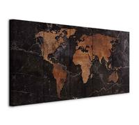 murando - Quadro Acustico Mappamondo 200x80 cm 5 Pezzi Quadri Acustici Moderni Grandi per Camera da Letto - Pannelli Fonoassorbenti Decorativi - Fonoassorbente - Mappa del mondo Scuro k-C-0121-b-m