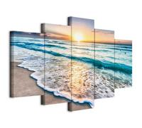 murando - Quadro Acustico Mare Spiaggia 100x50 cm 5 Pezzi Schiuma Acustica Quadri Moderni Camera da Letto - Stampa su Tela - Pannelli Fonoassorbenti Decorativi - Fonoassorbente Marino c-B-0552-b-m