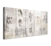 murando - Quadro Acustico Scritture Figure 225x90 cm 5 Pezzi - Stampa su Tela Schiuma Acustica - Quadri Fonoassorbenti Decorativi Moderni - Protezione dai Rumori Camera da Letto h-C-0195-b-m