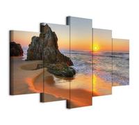 murando Quadro Acustico Spiaggia Mare 5 pezzi schiuma acustica Quadri Moderni Grandi - Camera da Letto Matrimoniale - Stampa su Tela - Pannelli Fonoassorbenti Decorativi - Fonoassorbente