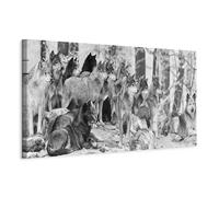 murando Quadro Animali 150x50 cm 1 Pezzo - Stampa su Tela Canvas in TNT Tessuta - Quadri Moderni Camera da Letto - Murale Arte Decorazioni da Parete Immagini Decori - Lupo g-B-0140-b-a