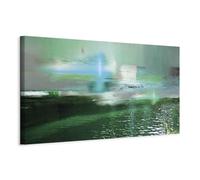 murando Quadro Astratto 150x50 cm 1 pezzo Stampa su tela XXL Immagini moderni Fotografia Grafica Decorazione da parete Lago Paesaggio blau come dipinto c-A-10039-b-a