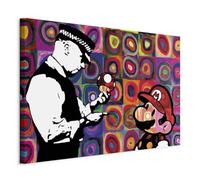 murando Quadro Astratto 60x40 cm 1 pezzo Stampa su tela XXL Immagini moderni Fotografia Grafica Decorazione da parete Banksy Mario Arte di strada l-C-10016-b-a