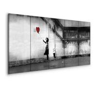 murando - Quadro Banksy 200x80 cm - 5 pezzi Stampa su Tela XXL Quadri Moderni Murale Moderno Grafica Decorazioni da Parete per il Soggiorno Street Art Urban Murale i-C-0113-b-m