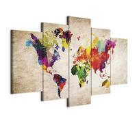 murando - Quadro Colorato 100x50 cm 5 Pezzi - Stampa su Tela Canvas con Struttura - Quadri Componibili Moderni Soggiorno Grandi - Murale Arte Decorazioni da Parete Decori - Beige k-C-0083-b-m