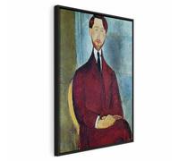murando - Quadro con Cornice Amedeo Modigliani 60x90 cm 1 Pezzo Stampa su Tela in TNT XL Frame Nero Telaio in Legno Decorazioni da Parete Quadri Moderni Murale Pittura Immagini Uomo l-E-12296-b-a