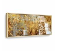 murando - Quadro con Cornice Naturale Astratto 120x40 cm 1 Pezzo - Stampa su Tela - Quadri con Cornici Moderni Soggiorno XXL Grandi - Decorazioni da Parete - Telaio in Legno - per Casa a-A-0742-b-a