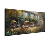 murando - Quadro con Cornice Naturale Ispirato da Claude Monet Caffetteria d'Estate 120x60 cm 1 Pezzo - Stampa su Tela - Quadri Moderni Soggiorno - Pannelli Decorativi - Telaio in Legno h-B-10054-b-a