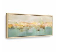 murando - Quadro con Cornice Naturale Paesaggio Beige 120x40 cm 1 Pezzo - Stampa su Tela - Quadri con Cornici Moderni Soggiorno XXL Grandi - Decorazioni da Parete - Telaio in Legno - a-C-10105-b-a