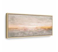 murando - Quadro con Cornice Naturale Paesaggio Tramonto 150x50 cm 1 Pezzo - Stampa su Tela - Quadri con Cornici Moderni Soggiorno XXL Grandi - Decorazioni da Parete - Telaio in Legno - c-A-10044-b-b