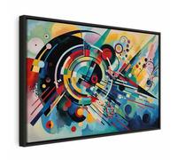 murando - Quadro con Cornice Nera AI Ispirato da Kandinsky Astrattismo 120x80 cm 1 Pezzo Stampa su Tela - Quadri Moderni Soggiorno Grandi - Pannelli Decorativi per Pareti Telaio in Legno f-B-10111-b-a