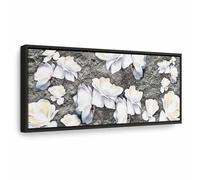 murando - Quadro con Cornice Nera Fiori 120x40 cm 1 Pezzo - Stampa su Tela - Quadri con Cornici Moderni Soggiorno XXL Grandi - Decorazioni da Parete - Telaio in Legno - Soprammobili b-A-0856-b-a
