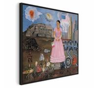 murando - Quadro con Cornice Nera Frida Autoritratto Al Confine Tra Messico e Stati Uniti 80x80 cm 1 Pezzo - Stampa su Tela - Quadri Moderni Soggiorno - Pannelli Decorativi per Pareti l-E-12413-b-a