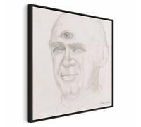 murando - Quadro con Cornice Nera Frida Kahlo Disegno Degli Occhi 80x80 cm 1 Pezzo - Stampa su Tela Strutturata - Quadri Moderni Soggiorno Grandi - Pannelli Decorativi per Pareti l-E-12442-b-a