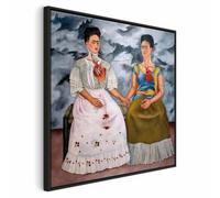 murando - Quadro con Cornice Nera Kahlo Le Due Frida 60x60 cm 1 Pezzo - Stampa su Tela Strutturata - Quadri Moderni Soggiorno Grandi - Pannelli Decorativi per Pareti - Telaio in Legno l-E-12427-b-a