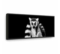 murando - Quadro con Cornice Nera Lemure Misterioso Bianco e Nero 150x50 cm - Tela Rilievo Acrilico - Quadri Moderni per Soggiorno - Pannelli Decorativi per Pareti - Telaio in Legno g-B-10086-b-b